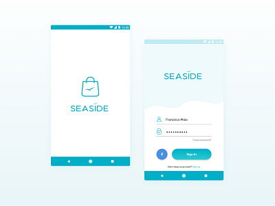 Seaside app start screens android android app android app design app design logo seasideapp sketch startscreen ui ux