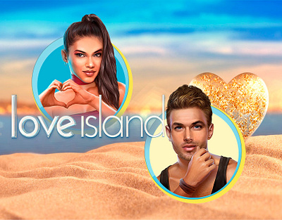 Love Island 2d 2d art 2d character character character art character design characters game art game design slot design slot game slot game art slots