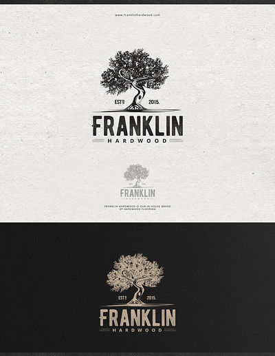 Franklin Hardwood carpentry flooring franklin hardwood logo logodesign tree tree logo wood wood logo