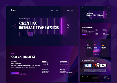 lotus - Design Company Home 2020 2020 trend animation branding design flat illustration logo minimal typography ui ui design ux vector web webdesign website