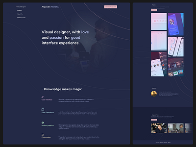 Landing Page - Portafolio adobe xd colors design interaction interface landing page principle sketch ui ui design uidesign uiux uxdesign uxdesigner webdesign
