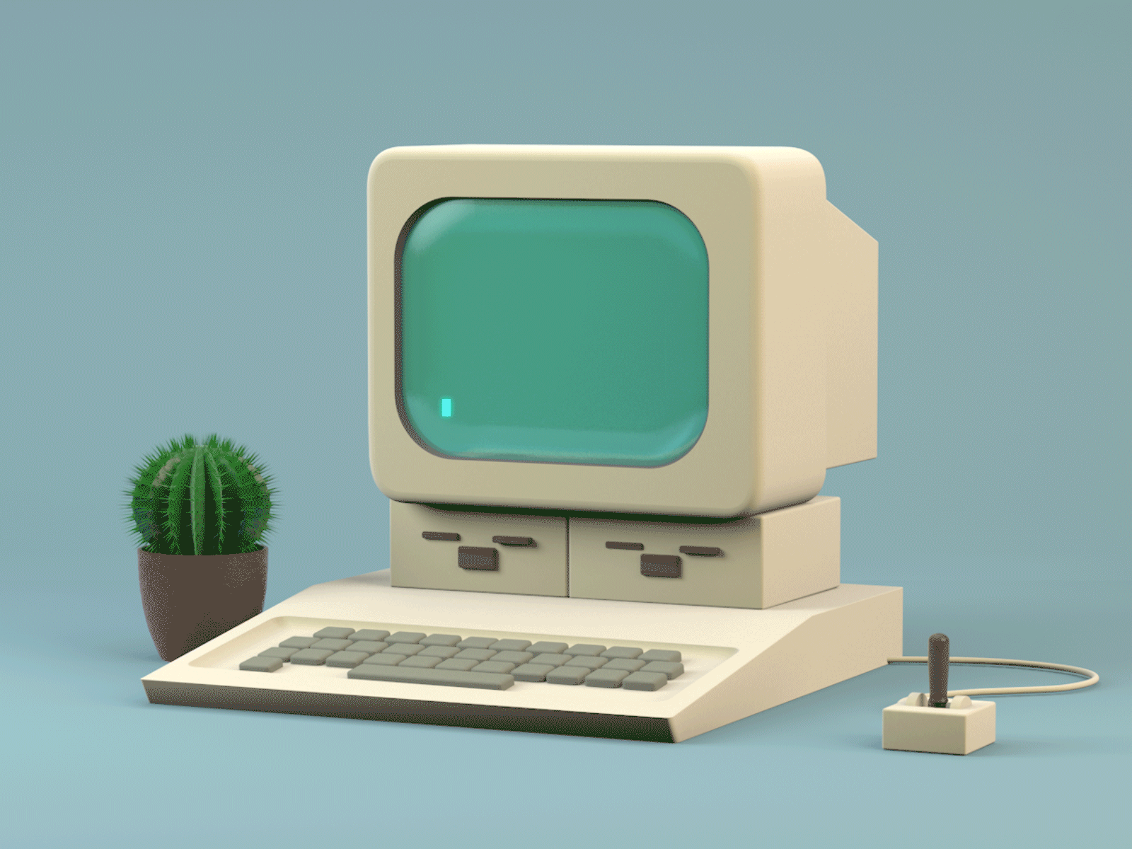 Old computer 3d 3d animation 3dillustration animation design illustration od computer od computer pc web