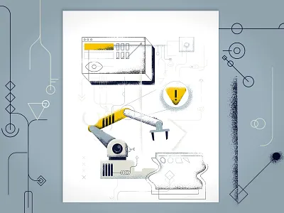 Predictive maintenance ai illustration machinelearning report robot tooploox trends 2020 vector