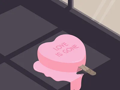 Love is Gone 14 february art bezier drawing flat illustration love pink valentine valentinesday vector