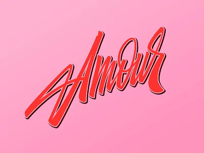 Amour branding calligraphy design dribbbleweeklywarmup handlettering illustration lettering love typography valentine day