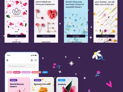 FIORELLO - Love component ecommerce fiorello flowers flowers illustration flowershop hero ios product product design ui ux