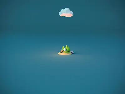 Isolated Island 3d c4d maya