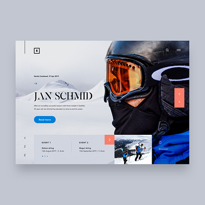 Skiing event player info aplication app appdesign concept design homepage homepagedesign illustrator landingpage minimalistic photoshop responsive design responsive web design sketch ui ux web website xd