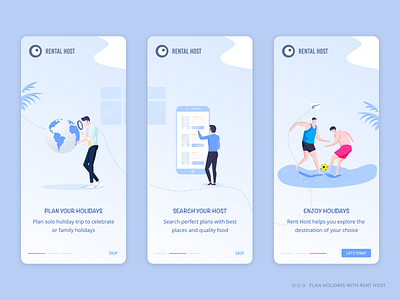 Landing Screen : Rental Host airbnb booking app design hotel illustration landing design landingpage onboarding onboarding screen onboarding ui rental resorts user experience user interface villa