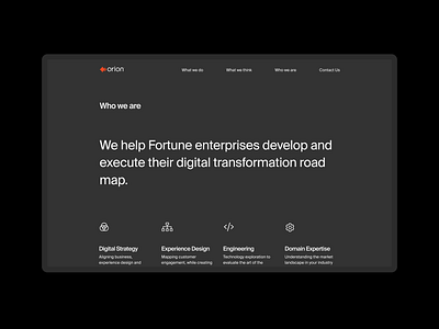 Orion corporate web-site branding clean minimalism minimalistic swiss design swiss style typography ui web