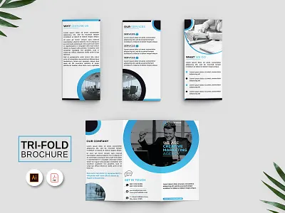 Corporate Business Tri-Fold Brochure Template 3 fold advertizing brochure design brochure template business brochure clean corporate corporate branding creative brochure handout illustrator leaflet modern tri fold tri fold brochure tripple fold
