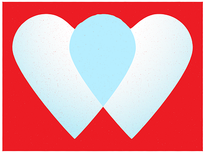 Collaboration blue collaboration heart icon illustration red texture valentines