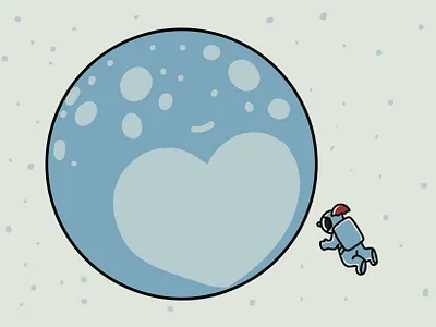 heyastronaut-13 astronaut illustration love pluto