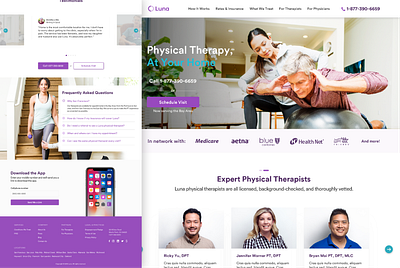 Luna Physical Therapy - By Ideaware app design colombia colors design invision studio landing page logo sketch ui design uidesign uidesigner uiux ux webdesign