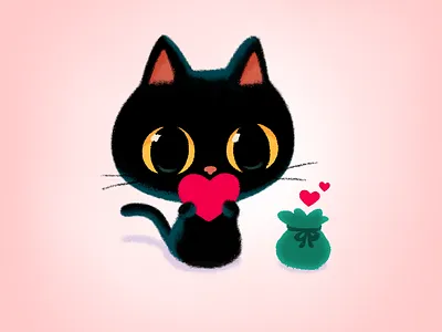 Happy valentine's day💘 blackcat character couple cute drawing education emoji emoticon gift heart illustration love stickers stickers for imessage valentine valentinesday
