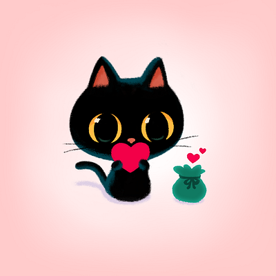 Happy valentine's day💘 blackcat character couple cute drawing education emoji emoticon gift heart illustration love stickers stickers for imessage valentine valentinesday