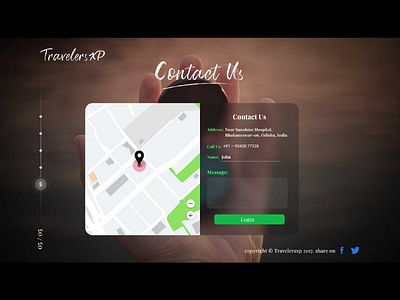 Travelers XP Contact us page ui ux designing contact us