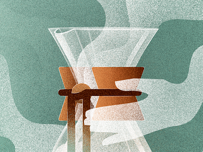 Chemex. chemex coffee digital gradient hand illustration photoshop steam