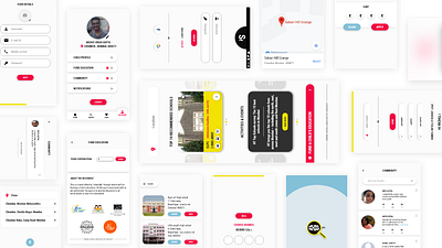 School app UI screens activity adobe xd aesthetic android application boards child clean ui community events examination fundraising minimalistic mobile profile recommendation school app search engine ui concept ux design