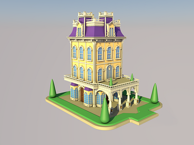 Victorian Architecture - Cinema4D architecture art branding c4d cinema4d design detail house icon illustration landscape lowpoly minimal vector victorian