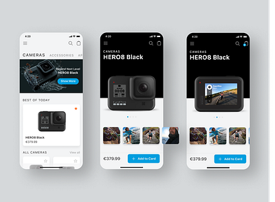 Mobile concept GoPro store app design ui ux web