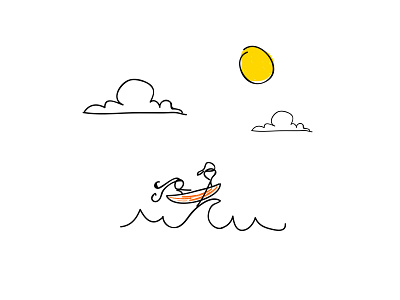 Summer love boat line art love sailing summer