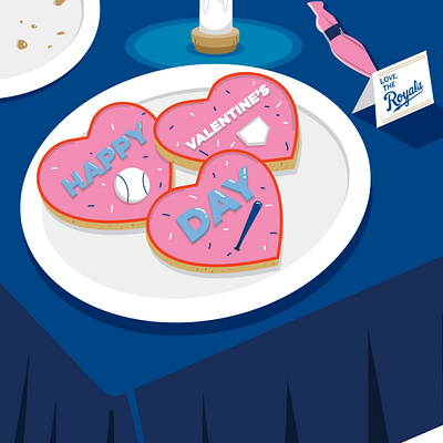 Happy Valentine's Day - KC Royals baseball cookies design illustration kansascity kcmo love mlb royals valentines valentinesday vector