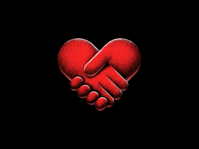 Hand shake black grain hand handshake heart illustration illustrator light photoshop red shadow