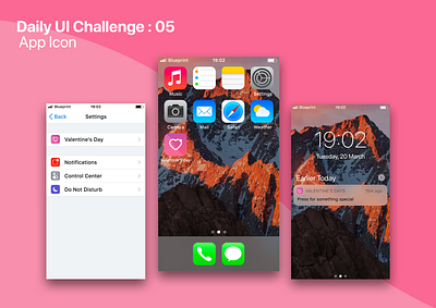 #Daily UI Challenge 05 : App Icon daily ui dailyui icon iconography mobile app ui uiux valentine day valentinesday webdesign