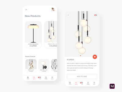 Home lighting app adobe xd adobexd app app design clean clean design clean ui home house interior lamp light lighting minimal minimalist ui ux yellow