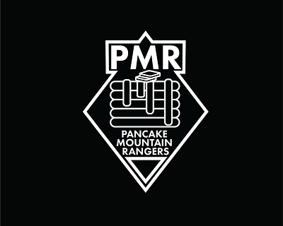 Pancake Mountain Rangers airsoft avantgarde black and white branding design futura gmr logo design logos logotype military patch simplistic swiss