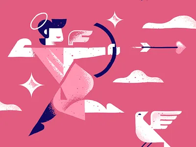 Valentines Angel cupid dove love minimal