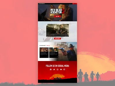 RDR2 Landing Page branding clean concept design flat graphic minimal ui ux web