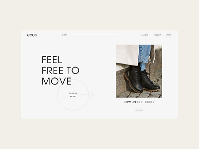 ECCO redesign #1 - Main page dark ecco fashion redesign shoes ui ui design uiux uiuxdesign ux uxui web