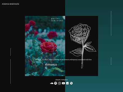 Romance - Porter Robinson Inspired album cover challenge clean dribbleweeklywarmup flower inspired line art love minimal music nurture porter robinson romance rose valentines day web design website