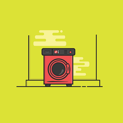 WASHING MACHINE ILLUSTRATION digital digital illustration digitalart illustration illustration art illustration design illustrations illustrator logo washing machine