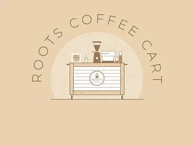 Roots Coffee Cart Illustration branding buffalo ny cafe cart coffee food foodtruck illustration restaurant stronghold studio