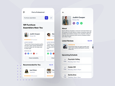 Hire Professional - Mobile App booking app dashboad freelancer hiring hotel app job job application job board job finder job listing job portal marketplace mobile app mobile app design professional search job platform social app ui ux webapps