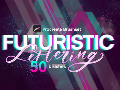 Futuristic Lettering Brushset 80s abstract future futuristic futuristic brush set futuristic lettering glitch lettering lettering brush lettering brush set neon procreate procreate brush procreate brush set procreate brushes procreate lettering retro smoke vibe vintage
