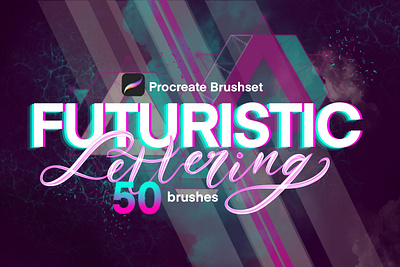 Futuristic Lettering Brushset 80s abstract future futuristic futuristic brush set futuristic lettering glitch lettering lettering brush lettering brush set neon procreate procreate brush procreate brush set procreate brushes procreate lettering retro smoke vibe vintage