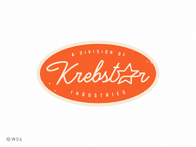 W06 - Krebstar Industries 1990 90s adventures badge brand branding krebstar lettering logo nickelodeon pete press retro star sticker vintage