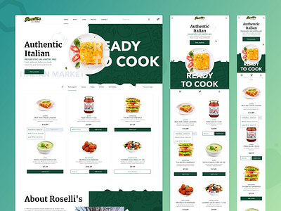 Roselli's Adaptive Web Design /// Home page adaptive adaptive design adobe xd design ecommerce flat food iphone minimal mobile online shop responsive design responsive website shopping ui ui design ux web web designer website