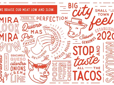 2// Window Decal | SayTown Tacos decal restaurant branding sanantonio taco tacos texas typogaphy window