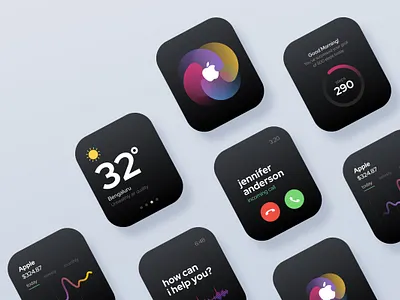 iWatch apple apple watch application clean clean design colors dribbblers figma figma design iwatch minimalistic siri touchscreen trend uiux userexperience userinterface visual watches