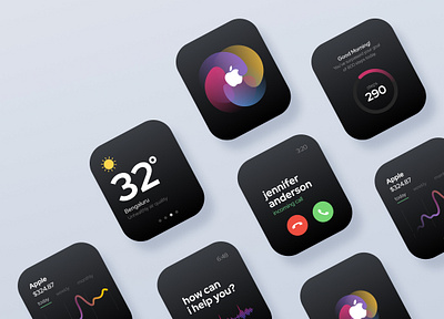 iWatch apple apple watch application clean clean design colors dribbblers figma figma design iwatch minimalistic siri touchscreen trend uiux userexperience userinterface visual watches