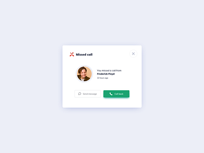 Missed call UI Design dailyui ildiesign missed call missed call ui notification notification ui ui ui design ui pattern ui practice ux ux design