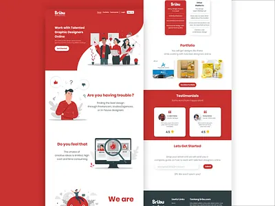 Landing Page Sribu.com flatdesign landingpage red sribu sribu.com uidesign uiux web website design white