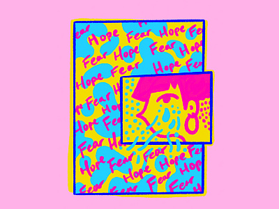 hopes & fears blue character comic fear hope illustration pink portrait shapes tears yellow