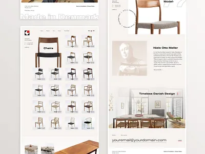 A/S J.L. Møllers Møbelfabrik Website typography ui design ux ux design web website website concept website design