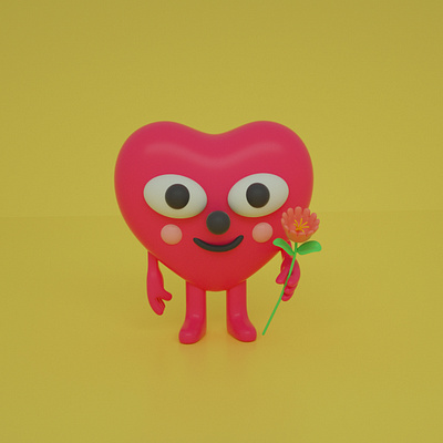 Heart 3d c4d character character design cinema 4d cute cute art design heart illustration love render valentines day